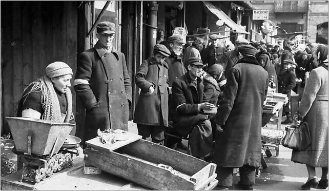 Bundesarchiv Bild 101I-134-0780-28, Polen, Ghetto Warschau, Händler auf dem Markt 01-001 - Zdjęcia