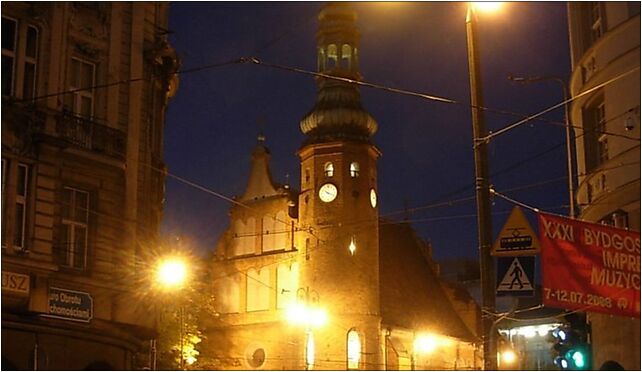 Bydgoszcz kościół Klarysek zmierzch, Gdańska 2, Bydgoszcz od 85-027 do 85-097 - Zdjęcia