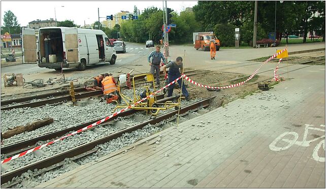 Elbląg, 3 Maja, stavební práce na tramvajové trati, Neonowa 3 82-300 - Zdjęcia