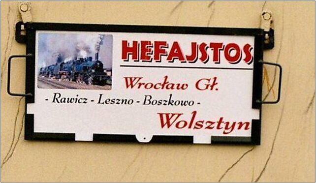 Hefajstos (pociąg)-tabliczka, Kilińskiego Jana, Leszno 64-100 - Zdjęcia