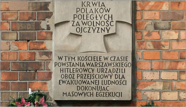 Kosciol sw. Stanislawa Biskupa Meczennika w Warszawie - tablica pamiatkowa 01-134 - Zdjęcia