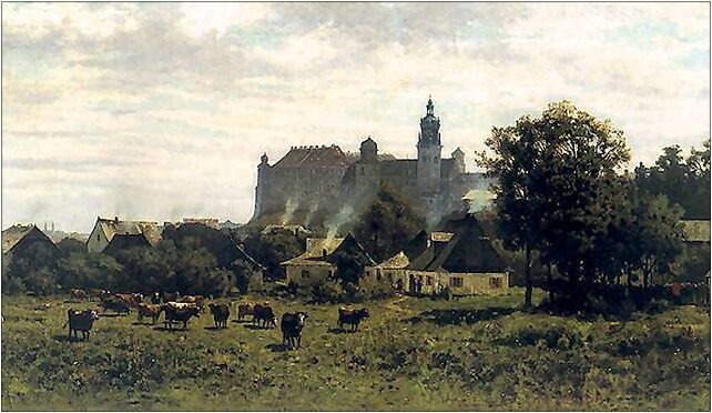 MaleckiWladyslaw.WidokNaWawel.1873, Zamek Wawel, Kraków 31-001 - Zdjęcia