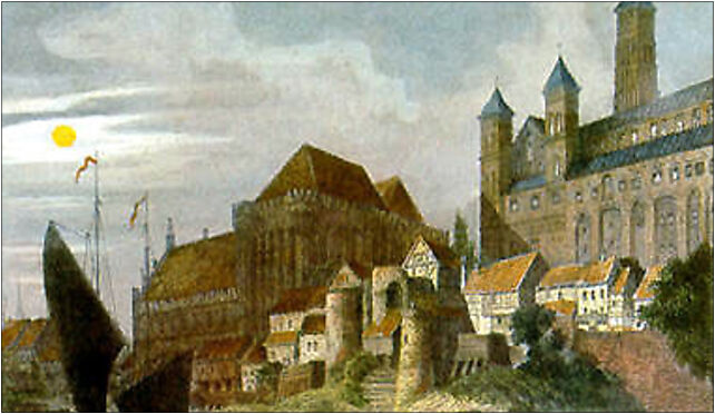 Marienburg Ostpreußen, Stahlstich nach Domenico Quaglio, 1834 82-200 - Zdjęcia
