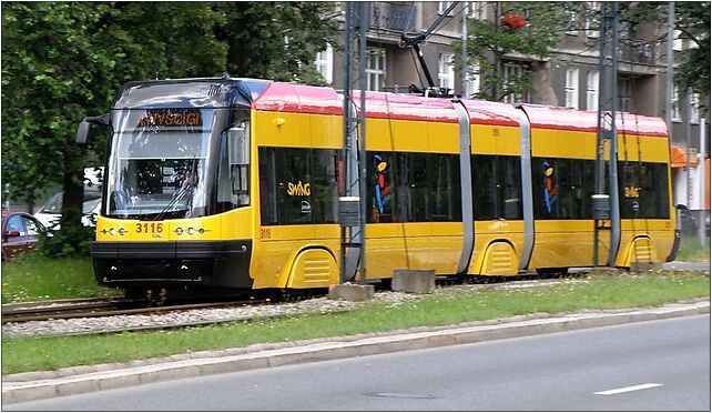 PL Warsaw PESA swing tram, Domaniewska, Warszawa od 02-508 do 02-769 - Zdjęcia