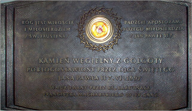 Plaque at Sanctuary of the Divine Mercy, Krakow, Siostry Faustyny 30-608 - Zdjęcia