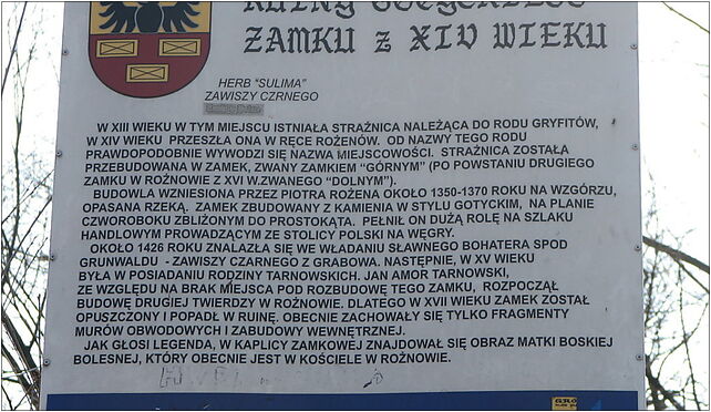 POL Roznow Ruiny zamku Rozena tablica informacyjna, Rożnów 33-316 - Zdjęcia
