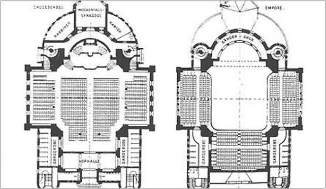 Poznań synagoga - rzut parteru i piętra, Wroniecka 11a, Poznań 61-763 - Zdjęcia