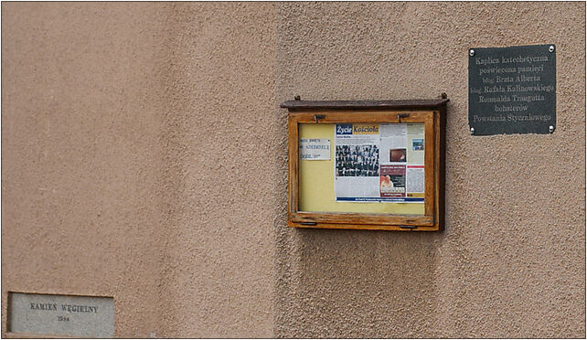 Rosanow chapel info board and cornerstone, Główna, Rosanów 95-100 - Zdjęcia