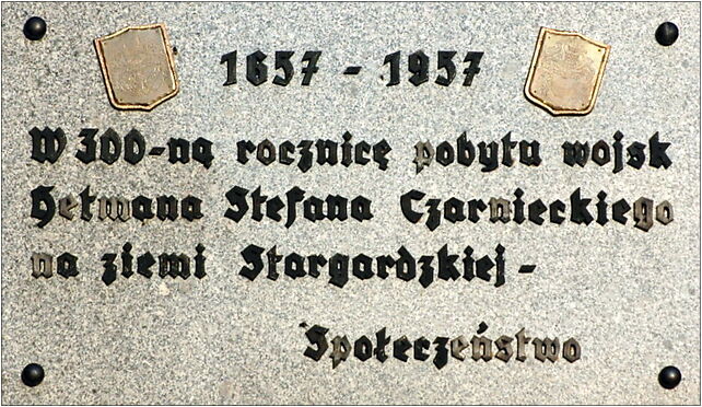 Stargard - tablica w rocznicę Czarnieckiego, Popiela 73-110 - Zdjęcia