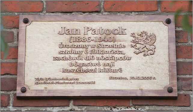 Strzelno - Jan Patock plaque, Kasztanowa 4, Strzelno 84-103 - Zdjęcia