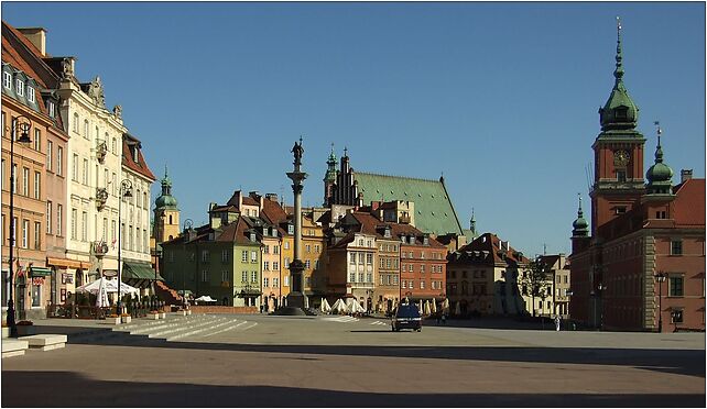 Varšava, Śródmieście, náměstí Plac Zamkowy, ráno, Warszawa 00-079 - Zdjęcia