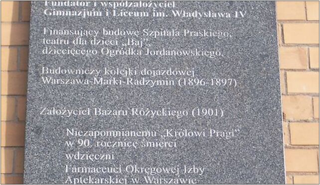 WładysławIV tablica Rozycki, Solidarności, al. 51, Warszawa 03-402 - Zdjęcia