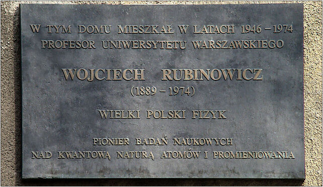 Wojciech Rubinowicz tablica ul Hoza 74, Rubinowicza Wojciecha 46 15-190 - Zdjęcia
