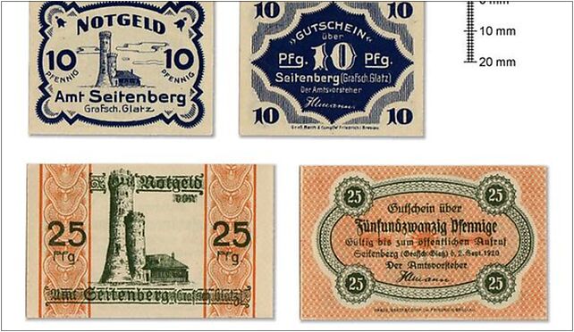 Zastępcze banknoty (notgeld) - Seitenberg 1920, Kamienica 57-550 - Zdjęcia